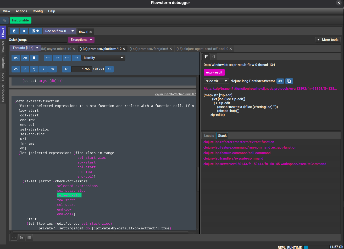 Flowstorm with visualizer